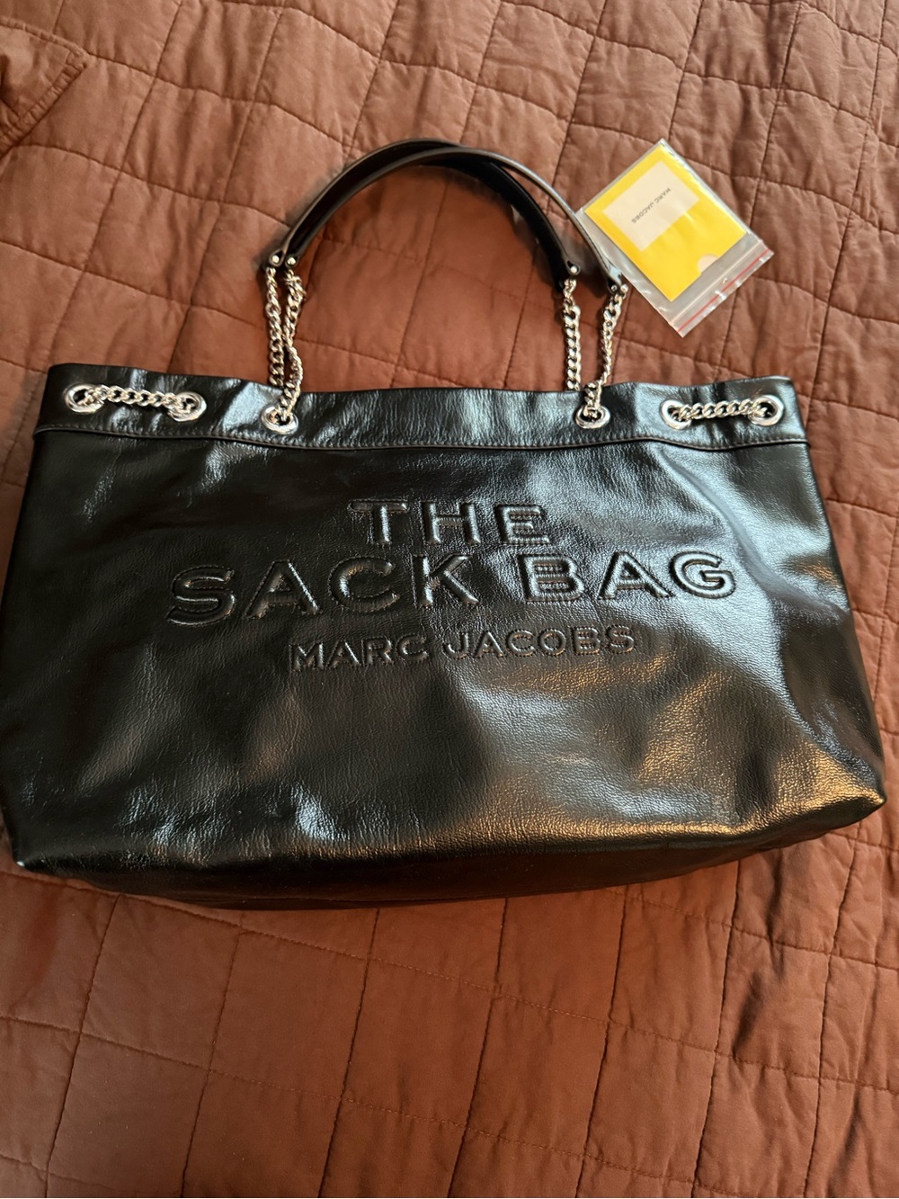 Marc Jacobs The Sack chain Bag Black Patent Leather Shoulder Bag - Picture 6 of 8